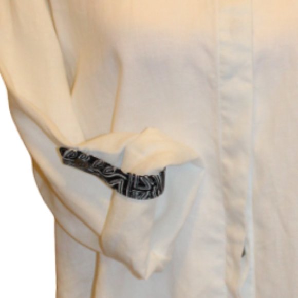 John Mark White With Black & White Accent Long Sleeve Tunic, Size Small … - Picture 8 of 9